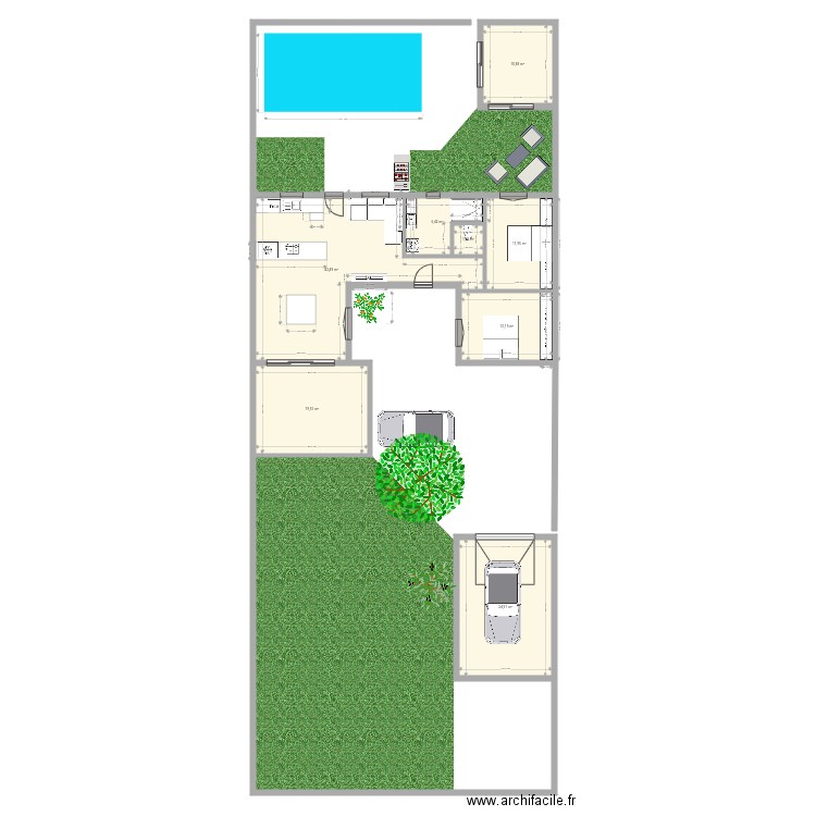 T3 75m2 avec dépendance 12m2 garage 26m2 terrain 480m2. Plan de 0 pièce et 0 m2