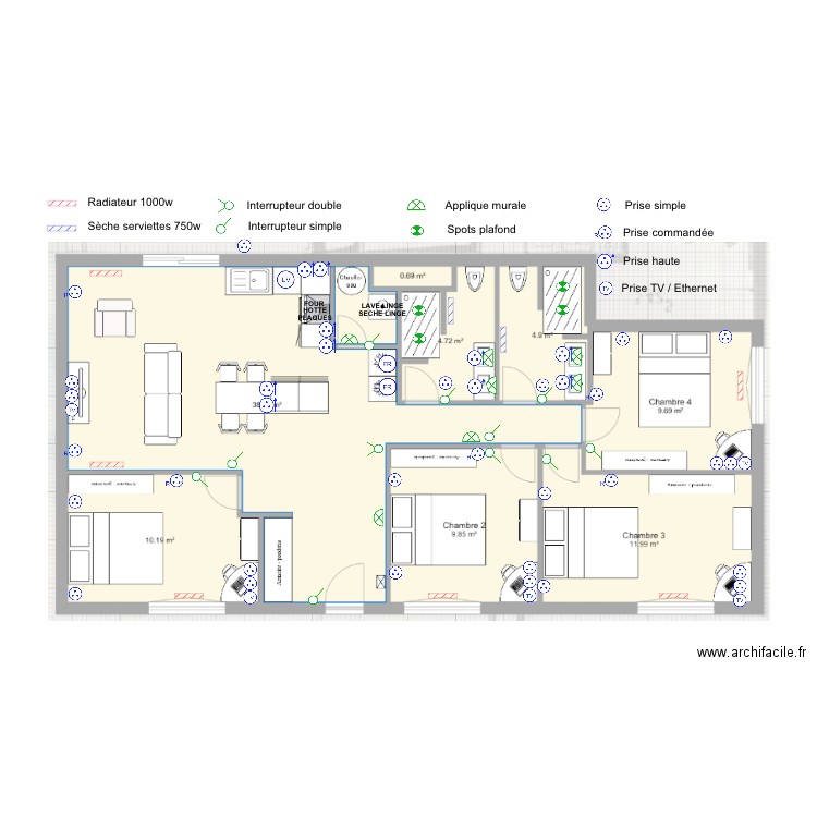 ELEC. Plan de 0 pièce et 0 m2