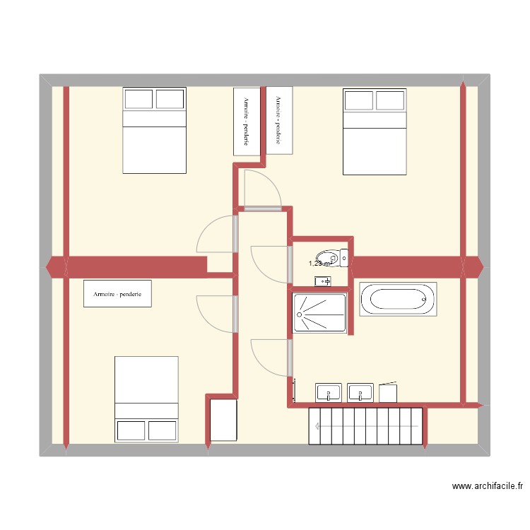 BUSSANG COMBLES EXE. Plan de 9 pièces et 66 m2