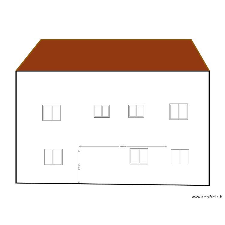 plan facade et toiture DP4. Plan de 0 pièce et 0 m2