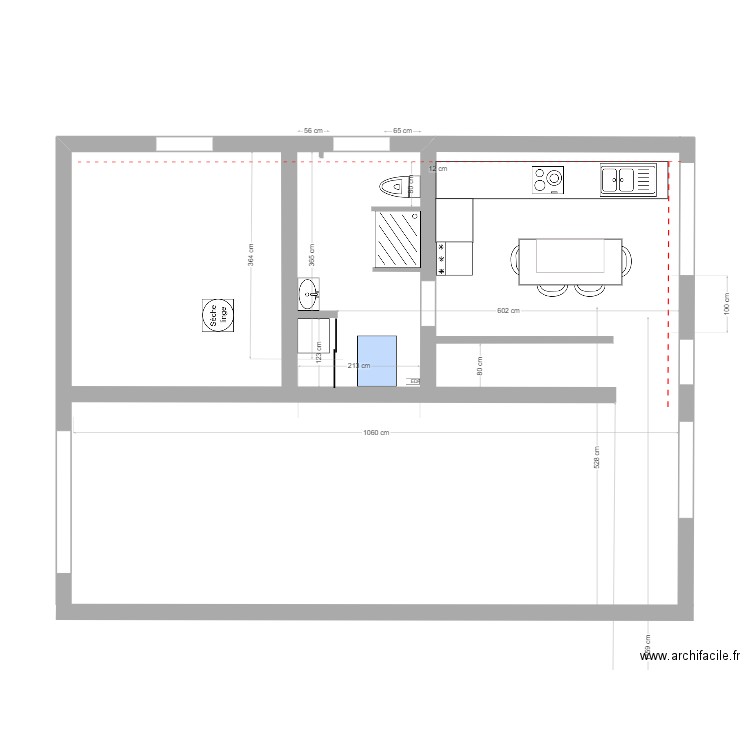 SDB R+0 V2. Plan de 0 pièce et 0 m2