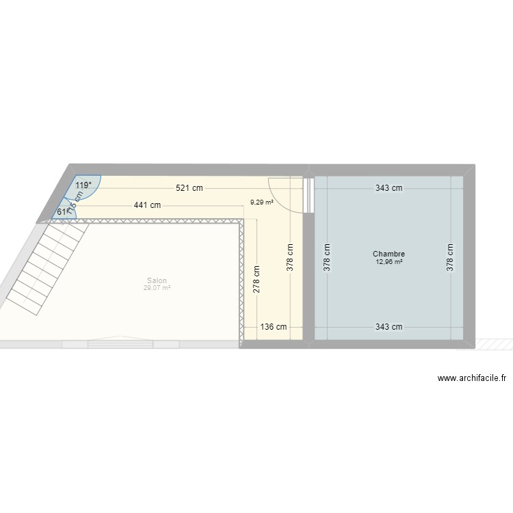 132 STALINGRAD V2. Plan de 4 pièces et 57 m2