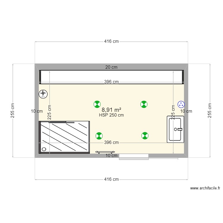 Salle_de_bain. Plan de 1 pièce et 9 m2