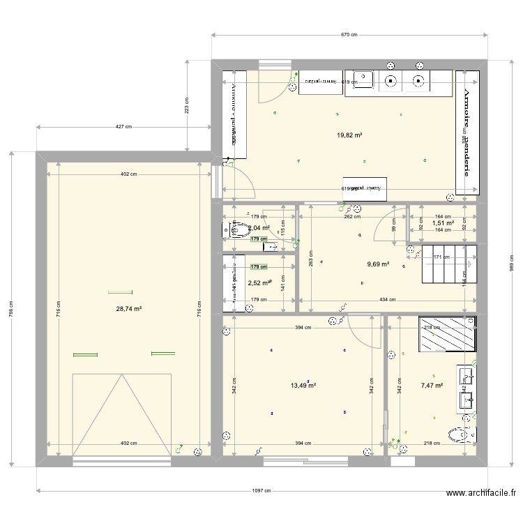 lumiere garage. Plan de 0 pièce et 0 m2