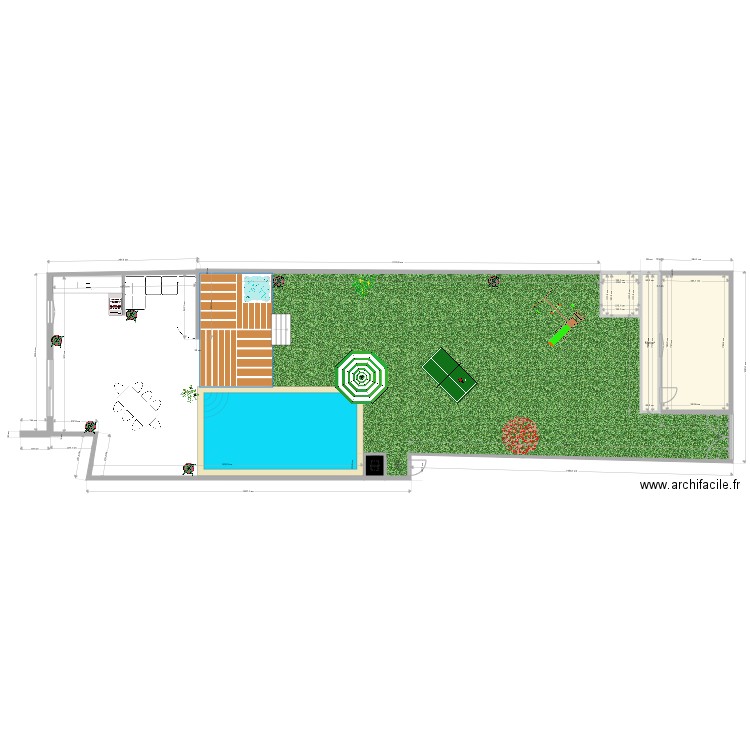 jardin terrasse. Plan de 0 pièce et 0 m2