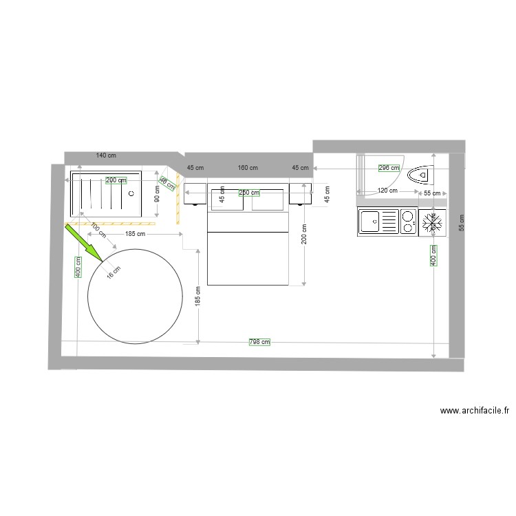 Studio 1. Plan de 0 pièce et 0 m2