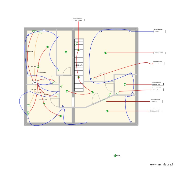 Julie Rabuel. Plan de 13 pièces et 174 m2