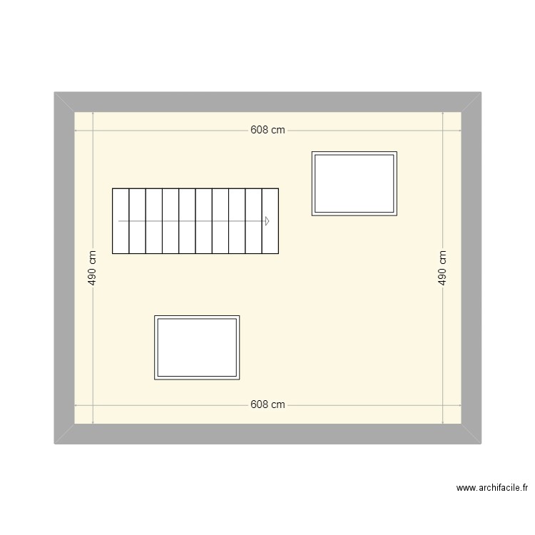 T3 duplex_étage 2. Plan de 1 pièce et 30 m2