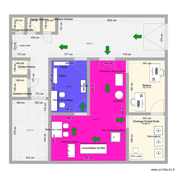 Miellerie Onja RKT. Plan de 11 pièces et 179 m2