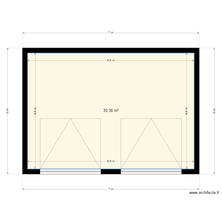 Garage 30m2. Plan de 0 pièce et 0 m2