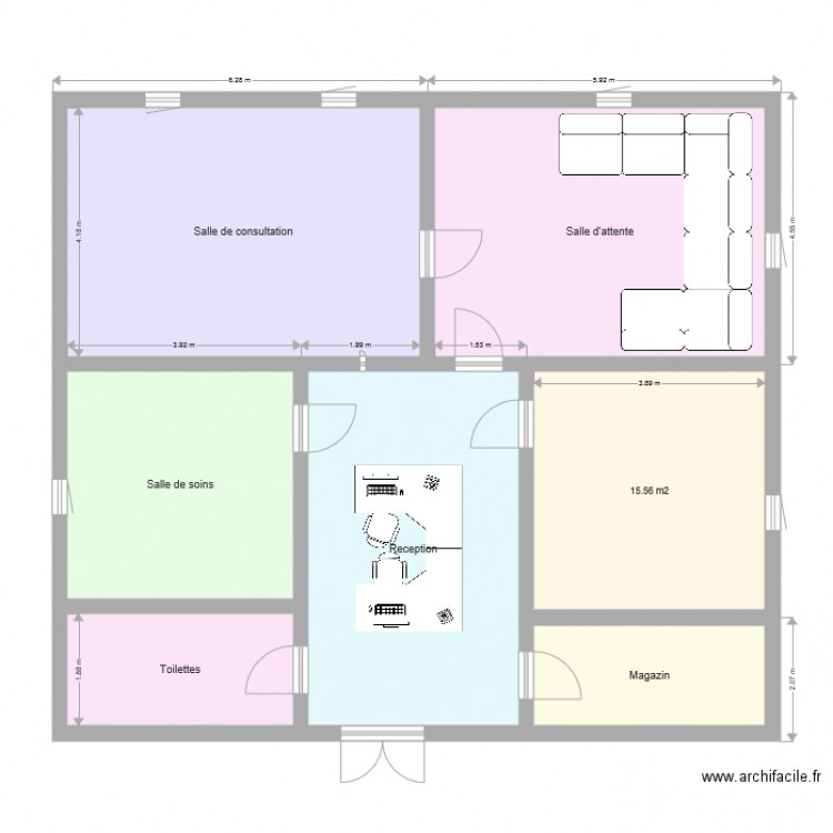 Plan cabinet médical. Plan de 0 pièce et 0 m2