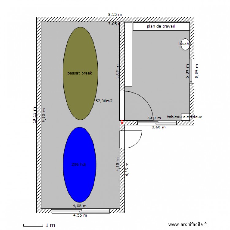 plan double garage avec atelier. Plan de 0 pièce et 0 m2