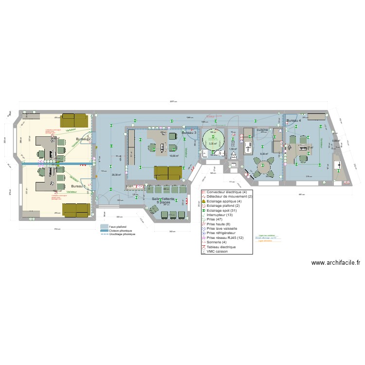 version du 10 aout. Plan de 33 pièces et 332 m2