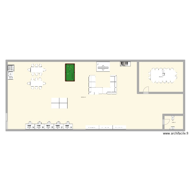 societe technique poly. Plan de 3 pièces et 255 m2