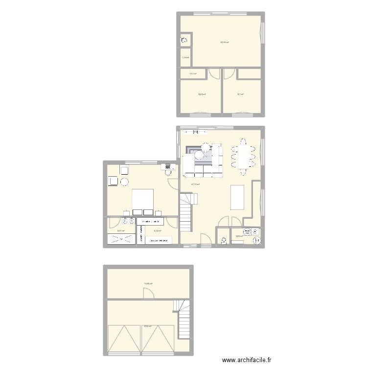 maison. Plan de 11 pièces et 161 m2