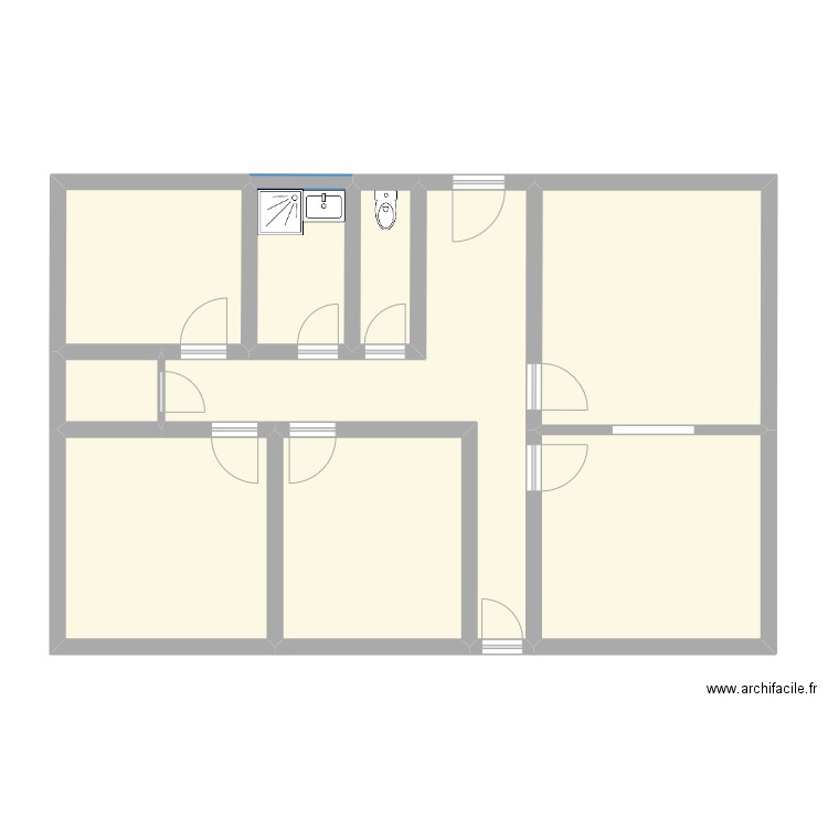VAD YC. Plan de 9 pièces et 84 m2