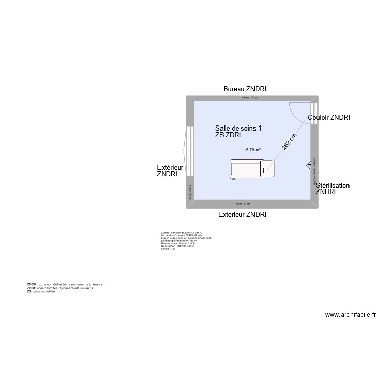 DR ZAMANIAN A SS1. Plan de 1 pièce et 16 m2