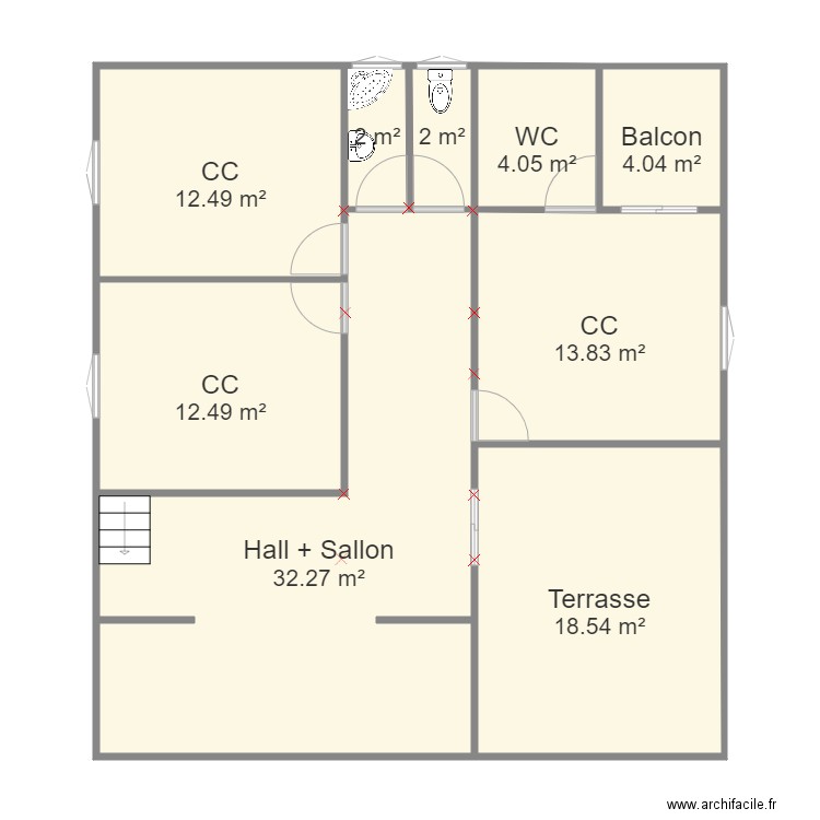 1er etage. Plan de 0 pièce et 0 m2