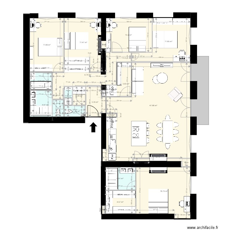 29 crs FR v11. Plan de 21 pièces et 148 m2