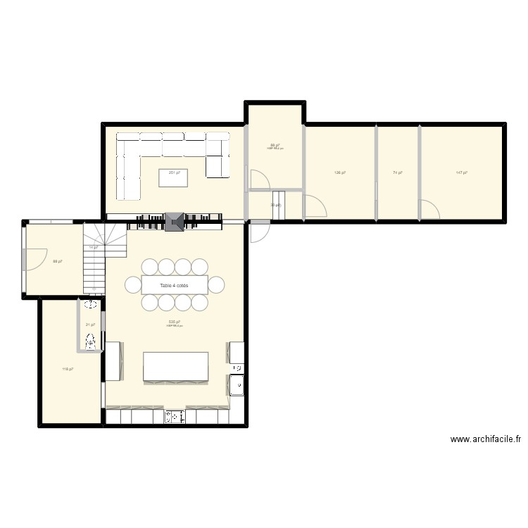 Maison Outaouais V2. Plan de 11 pièces et 139 m2