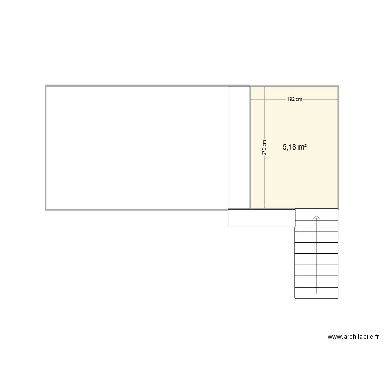 grange. Plan de 1 pièce et 5 m2