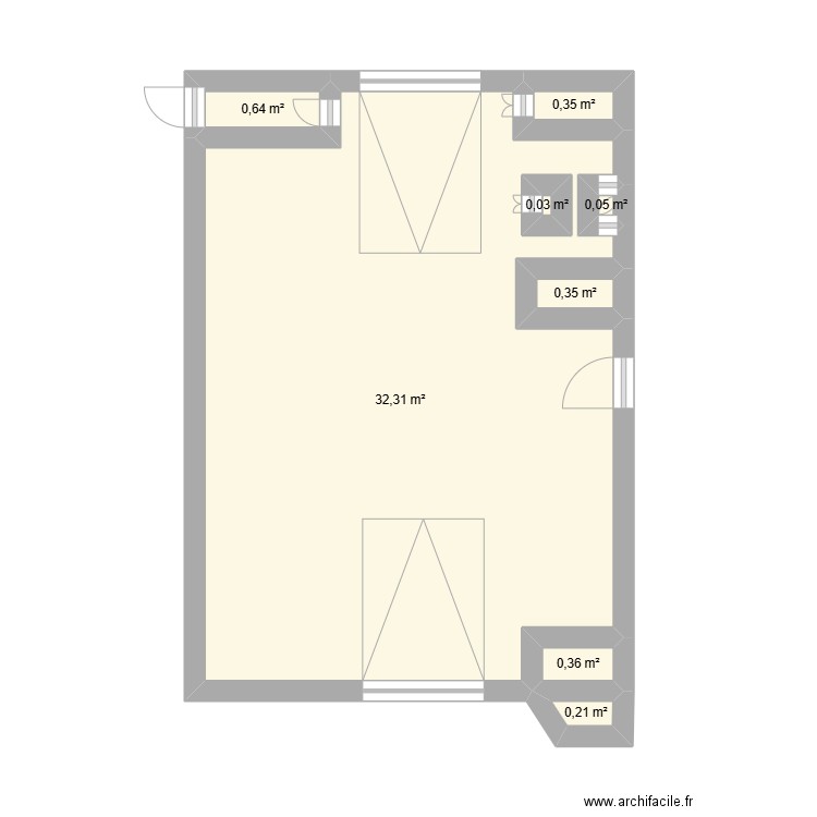 garage. Plan de 8 pièces et 35 m2