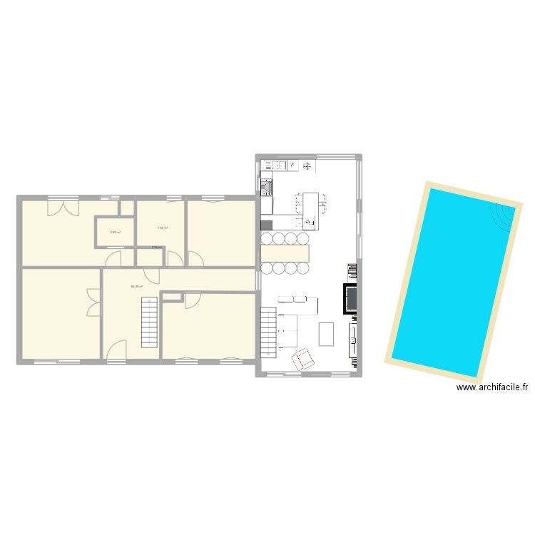 Charly. Plan de 4 pièces et 96 m2