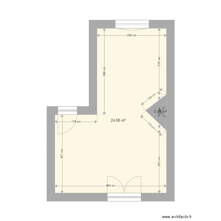 LESSCHAEVE. Plan de 2 pièces et 25 m2