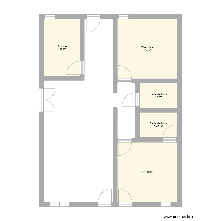 plan de maison 3 pièces. Plan de 5 pièces et 40 m2