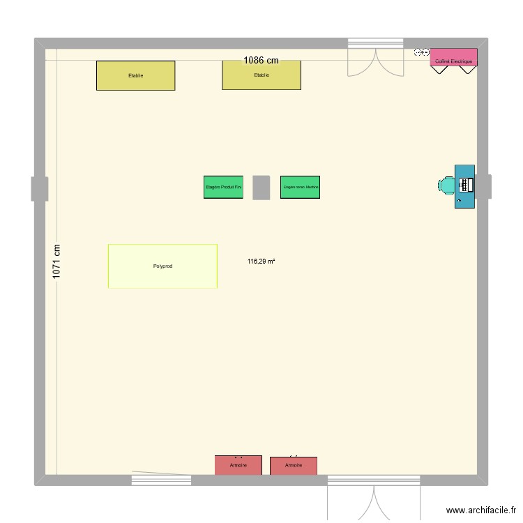 017_Pharma. Plan de 1 pièce et 116 m2