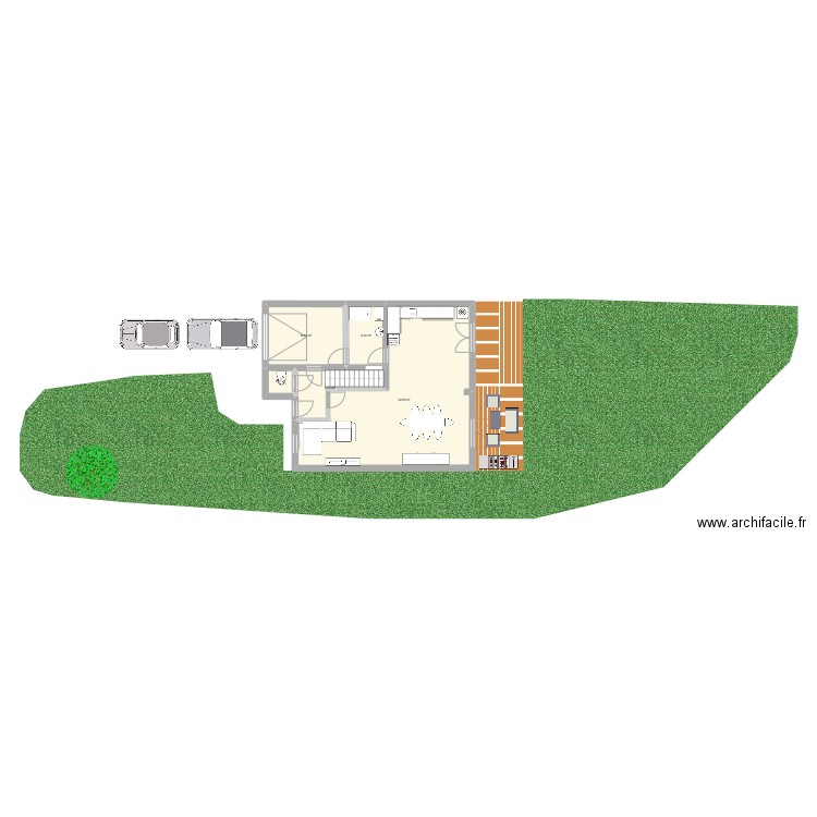 maison. Plan de 5 pièces et 75 m2