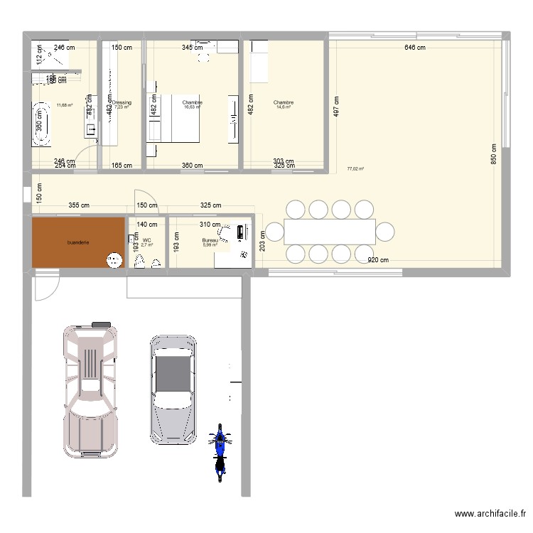 maison 1. Plan de 8 pièces et 143 m2