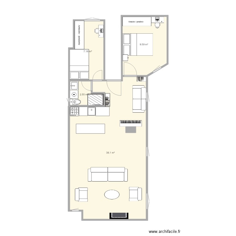 plan avec cheminée. Plan de 0 pièce et 0 m2