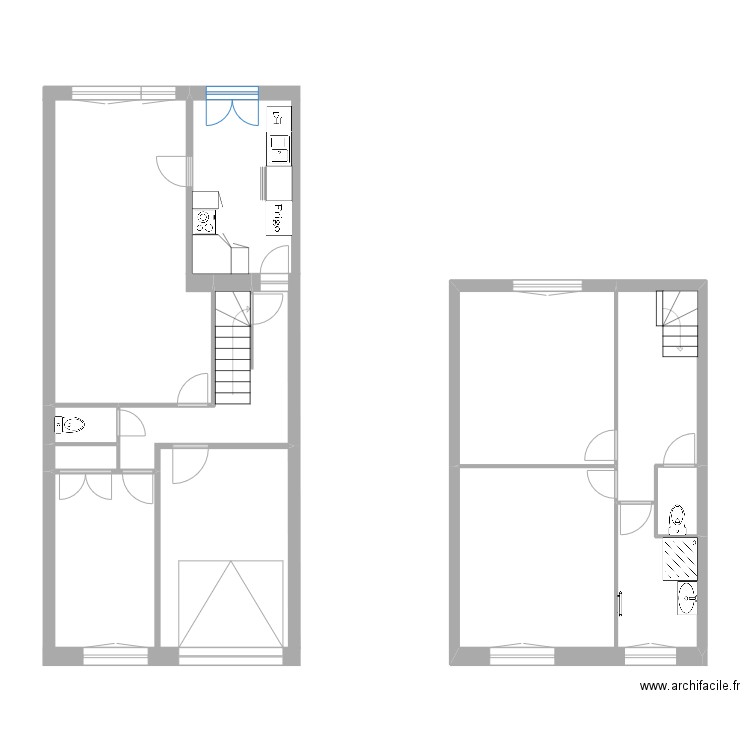 Champs Elysées. Plan de 4 pièces et 46 m2