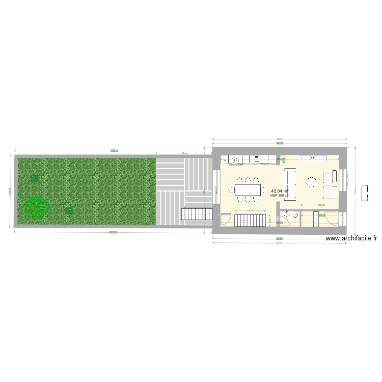 cuisine salon . Plan de 0 pièce et 0 m2