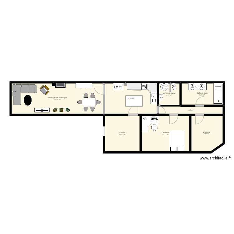 Neupré v2. Plan de 8 pièces et 94 m2