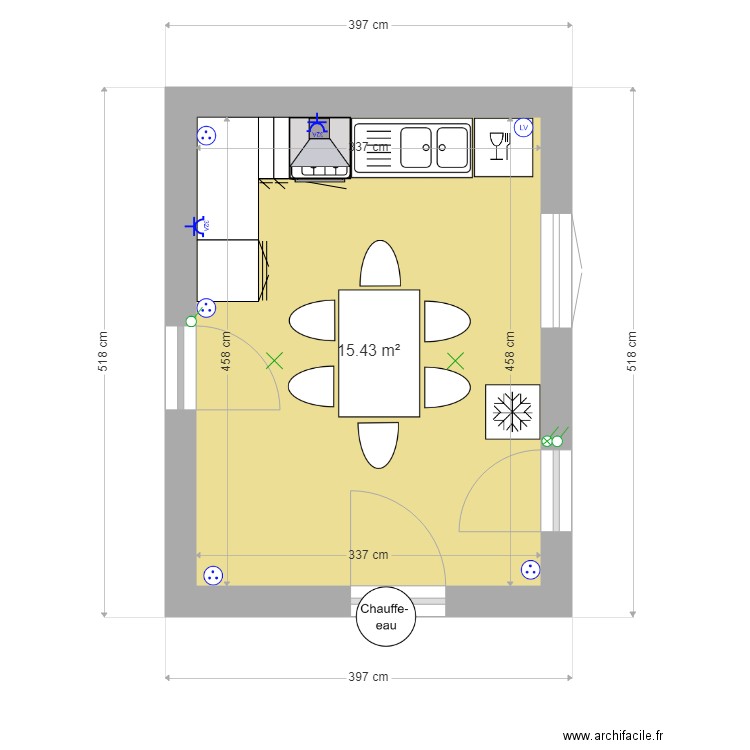 Plan cuisine. Plan de 0 pièce et 0 m2