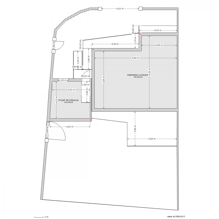 plan de masse débaras. Plan de 0 pièce et 0 m2