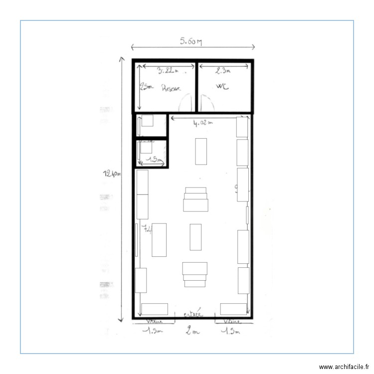 Boutique. Plan de 0 pièce et 0 m2