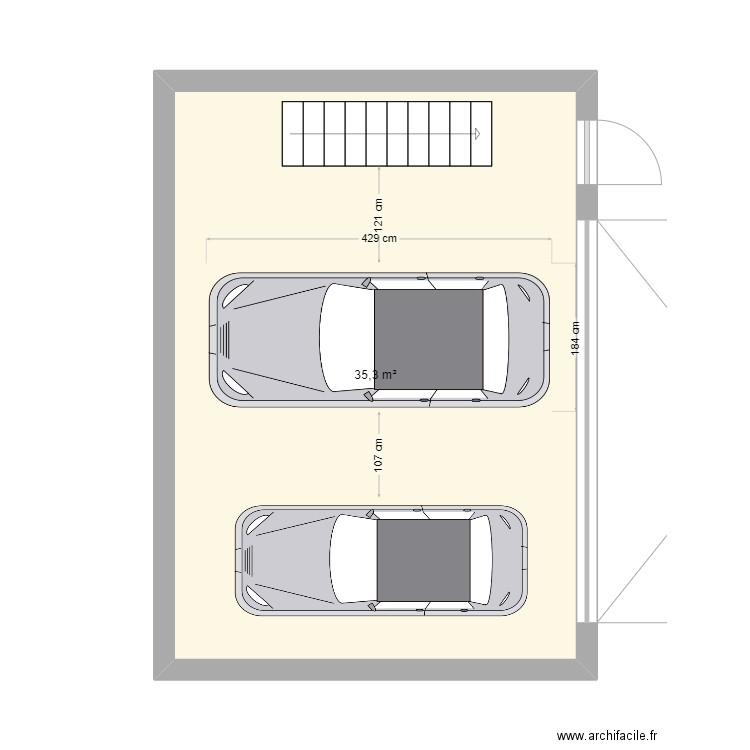 garage2. Plan de 1 pièce et 35 m2