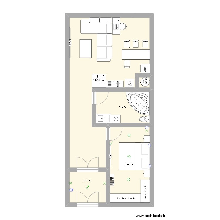 MAISON DIY 1. Plan de 5 pièces et 58 m2