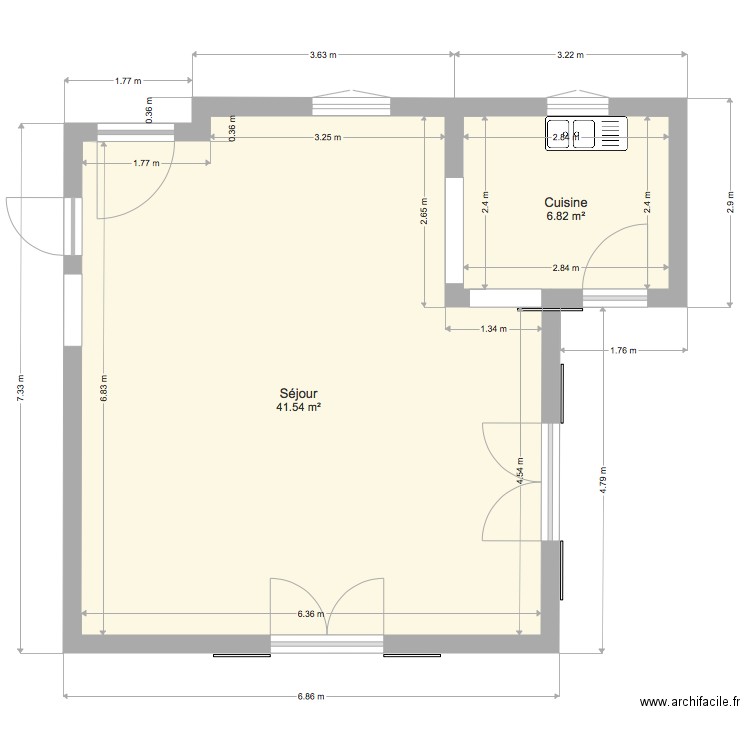 Cuisine. Plan de 0 pièce et 0 m2