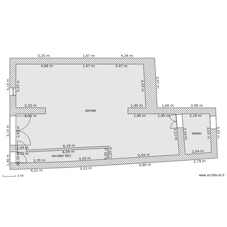 RDC-garage. Plan de 0 pièce et 0 m2