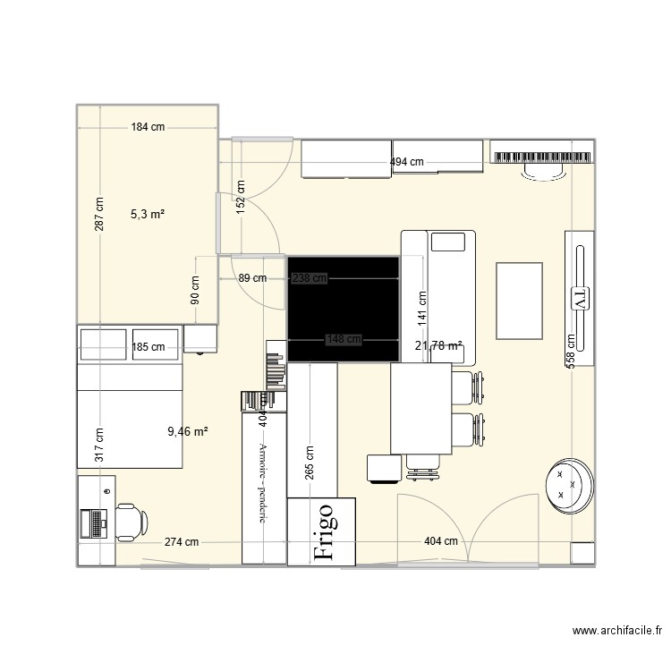 Premier Appart. Plan de 4 pièces et 39 m2