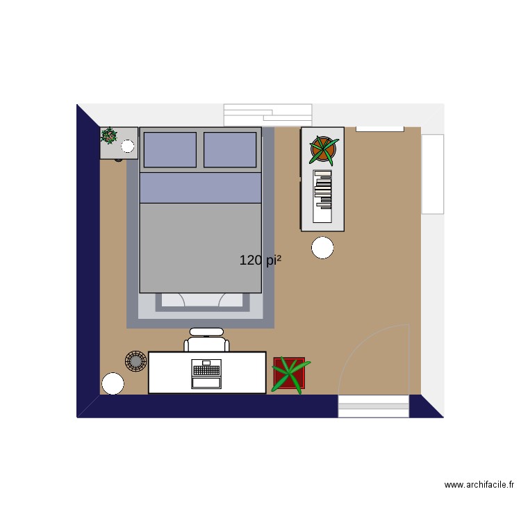 Autonomie. Plan de 1 pièce et 11 m2