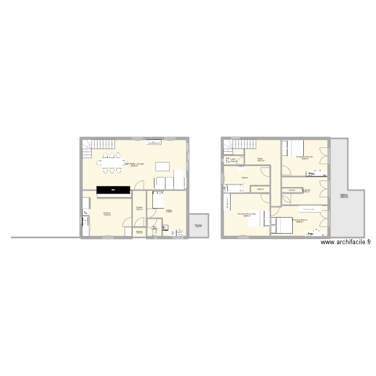 Maison Espoey. Plan de 17 pièces et 170 m2