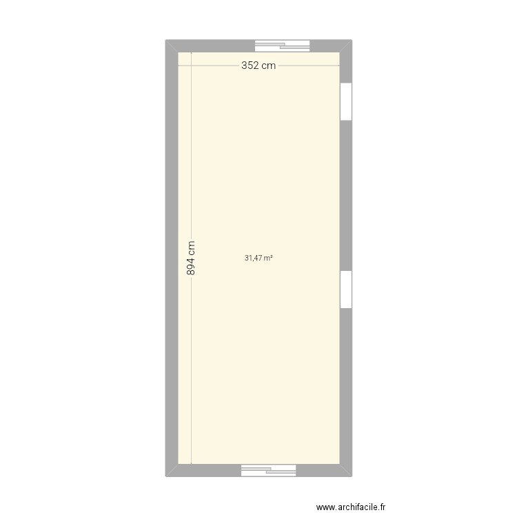 Cuisine . Plan de 1 pièce et 31 m2