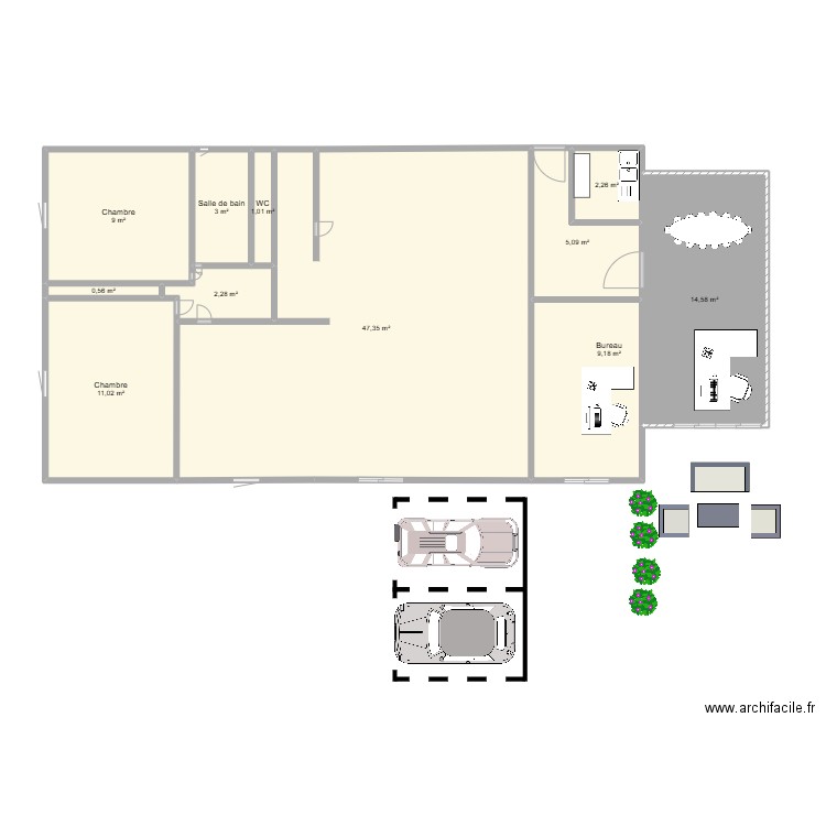 REAMENAGEMENT maison. Plan de 11 pièces et 105 m2