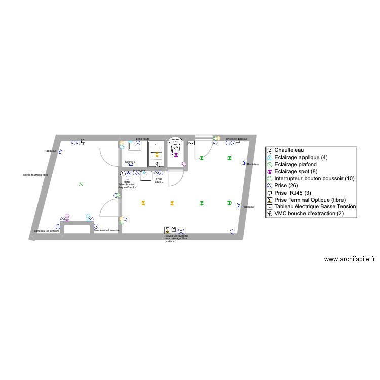 apt2. Plan de 3 pièces et 33 m2