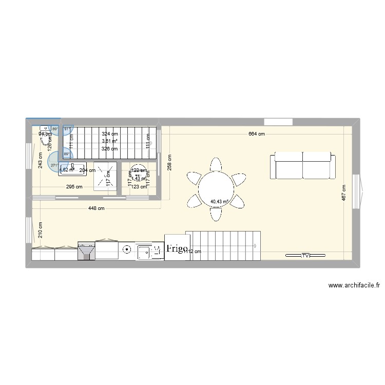 112 av des pyrenées 31810 vernet. Plan de 4 pièces et 50 m2